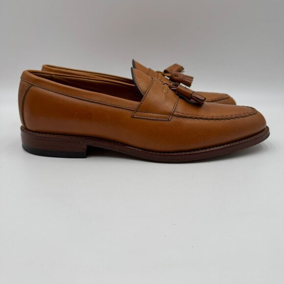Allen Edmonds Wingham Tassel Loafers Tan Leather Mens Size 9.5D Classic Slip-On